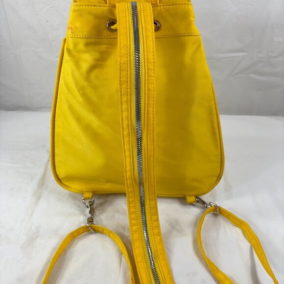 Steve Madden Womens Yellow Mini Nylon Sling Zip Backpack Travel Bag - Picture 8 of 13